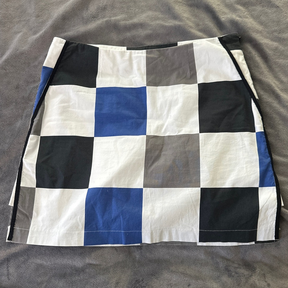 Golftini Skort Womens 0 Blue Gray Hollywood Squares Golf Athleisure Preppy
